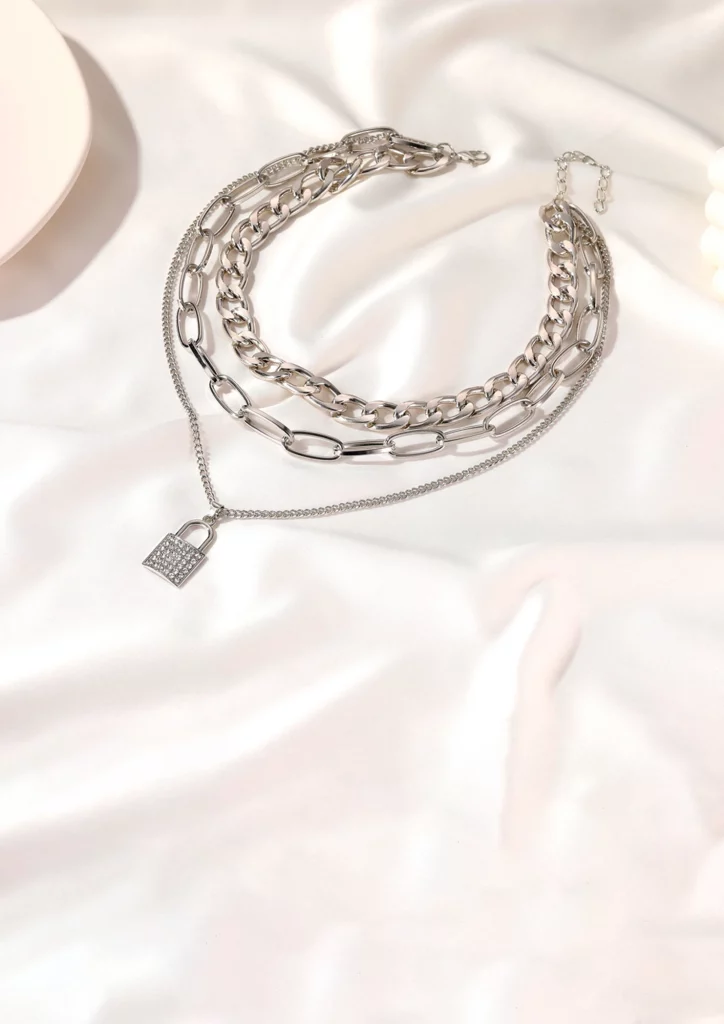 silver layered necklace