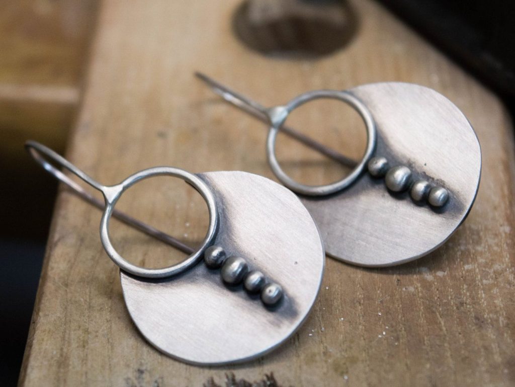 silver earrings