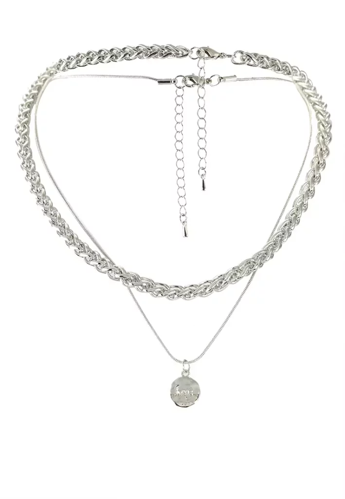 silver layered necklace
